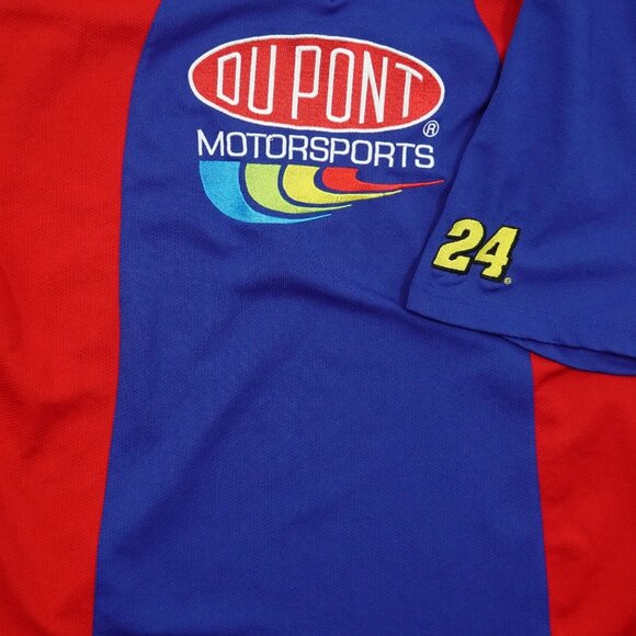 Vintage DuPont Motorsports Jeff Gordon #24 Racing Jersey V-Neck Large NASCAR - Picture 3 of 4